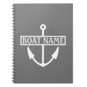 Caderno Espiral Boat Name Anchor Cruise Scrapbook