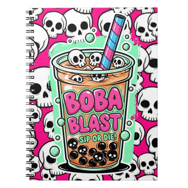 Caderno Espiral Boba Blast – Beba ou Morra!  (Frente)