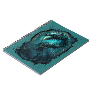 Caderno Espiral Bobina Espectral Ciberpunk Serpente Arte Sombria