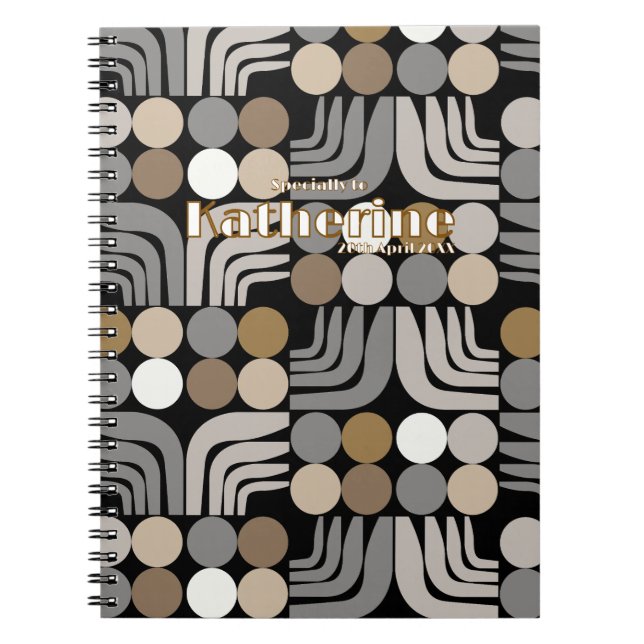 Caderno Espiral Boêmio Preto Cinza (Frente)