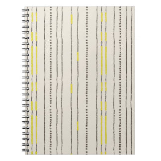Caderno Espiral Boêmio rústico Linhas contemporâneas pontos minima