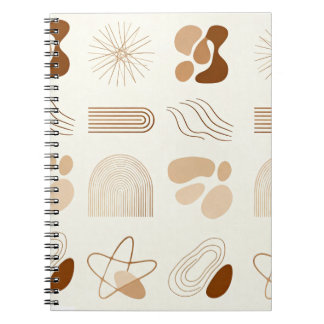 Caderno Espiral Boho Abstract Aesthetic Journa