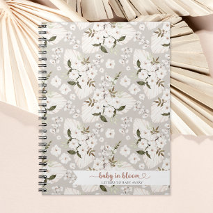 Caderno Espiral Boho Baby in Bloom Letters to Baby Diário Noteboo
