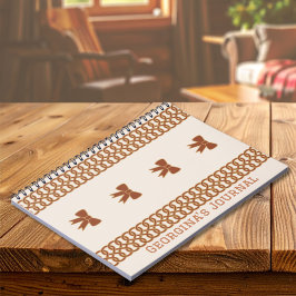 Caderno Espiral Boho Bows Journal Notebook - Earthtones