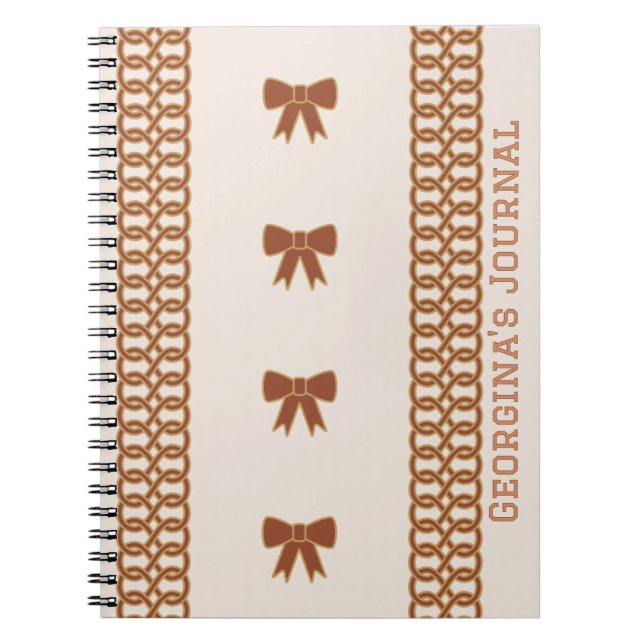 Caderno Espiral Boho Bows Journal Notebook - Earthtones (Frente)