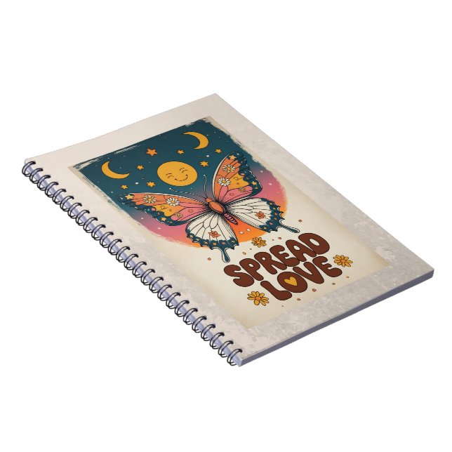 Caderno Espiral Boho Butterfly Notebook – Spread Love Journal (Lado Direito)