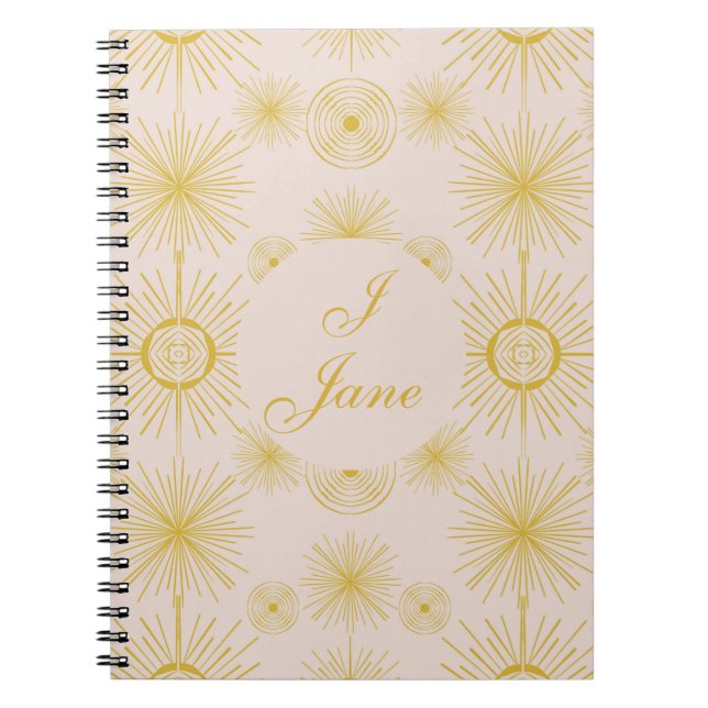 Caderno Espiral Boho Celestial Stars Blush Pink (Frente)