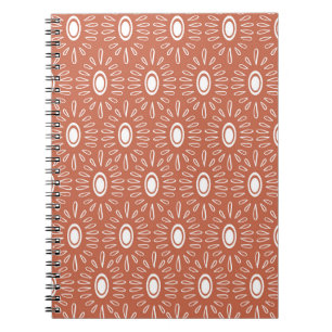 Caderno Espiral Boho Chic Flowers: Design moderno sem costura
