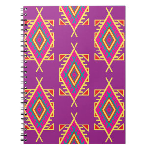 Caderno Espiral Boho Chic: Ornamento Étnico Sem Costura