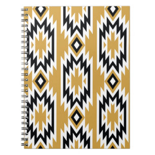Caderno Espiral Boho étnico: padrão geométrico de vintage.