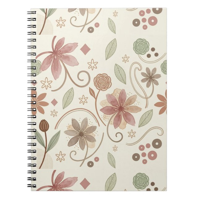 Caderno Espiral Boho Floral  (Frente)