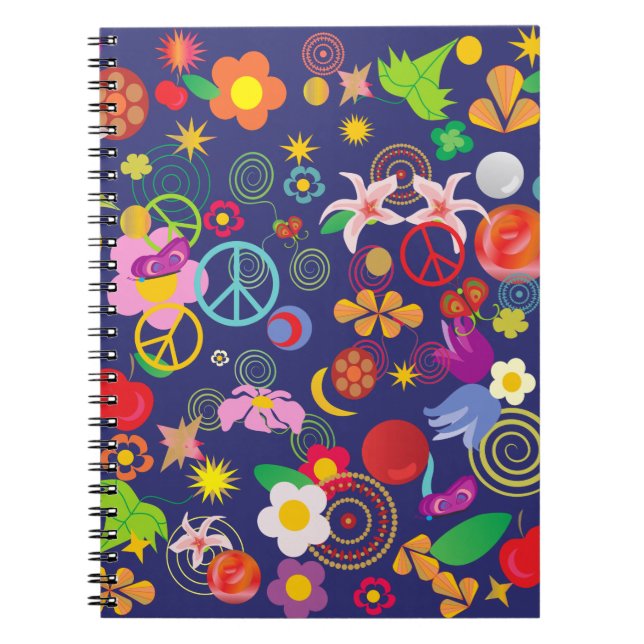 Caderno Espiral Boho floral (Frente)