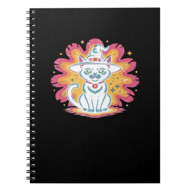 Caderno Espiral Boho Floral Fall Black Halloween Essencial T-S (Frente)