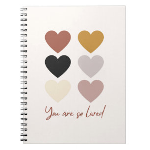 Caderno Espiral Boho Hearts Adora Uma Citação Positiva Que Você É