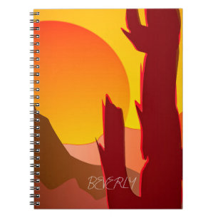CADERNO ESPIRAL BOHO MINIMALISTA DESERTA SUNSET GRÁFICO