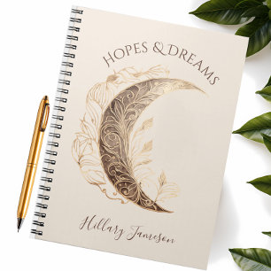 Caderno Espiral BOHO Moon espera e sonhos inspiradores