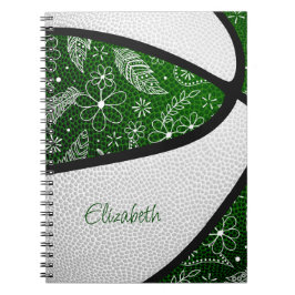 Caderno Espiral Boho penas paisagistas brancas