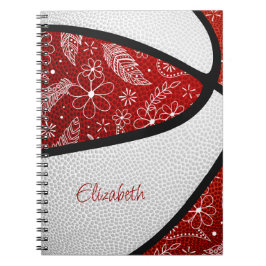 Caderno Espiral Boho penas paislies white basquetebol