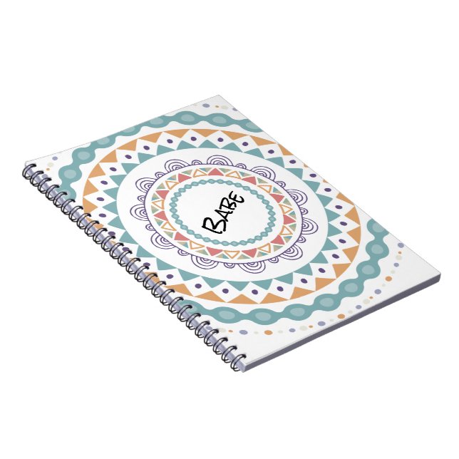 Caderno Espiral Boho personalizável (Lado Direito)