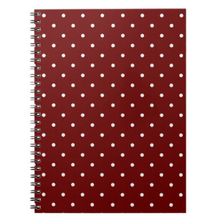 Caderno Espiral Boho Pontinhos Minúsculos Vermelho Burgundy