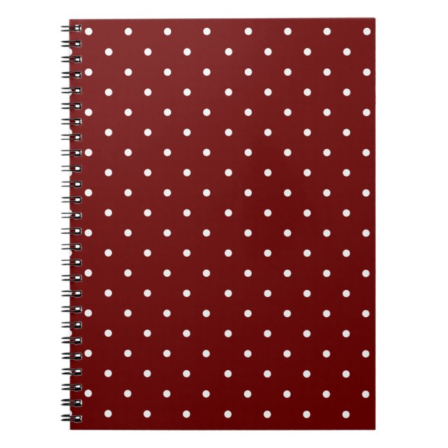 Caderno Espiral Boho Tiny Polka Dot Cute Burgundy Polka Dots (Frente)