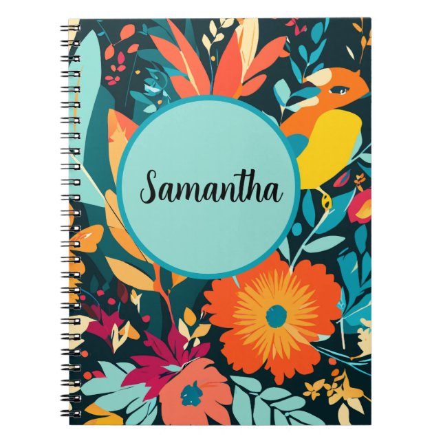 Caderno Espiral Boho Tropical Spiral Notebook, Samantha Boho  (Frente)