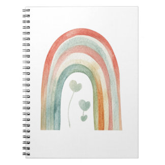 Caderno Espiral Boho Watercolor Rainbow
