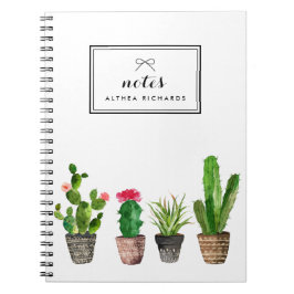 Caderno Espiral Boho Watercolor - Suculente Personalizado