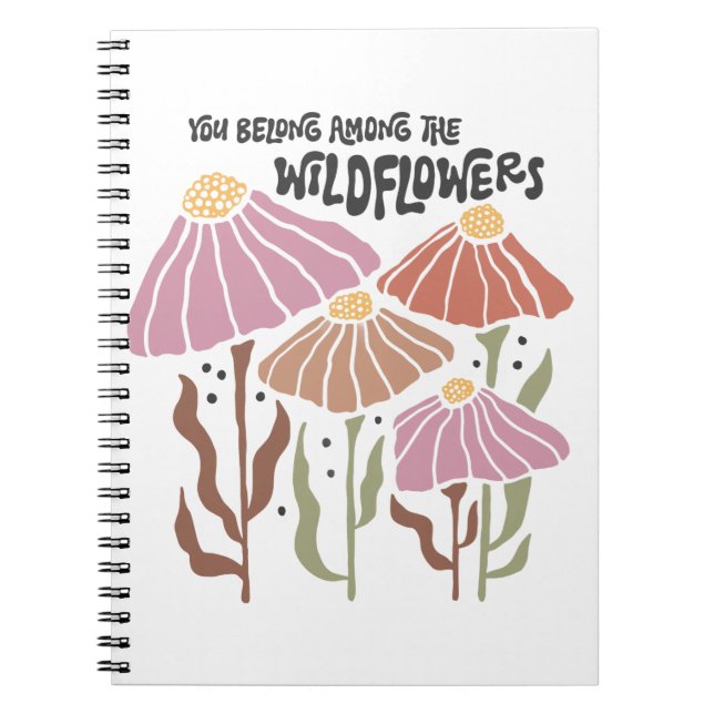 Caderno Espiral Boho Wildflower You Belong Among The Wildflowers (Frente)