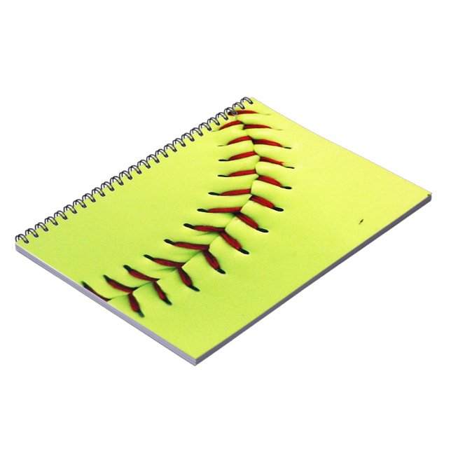 Caderno Espiral Bola amarela do softball (Left Side)