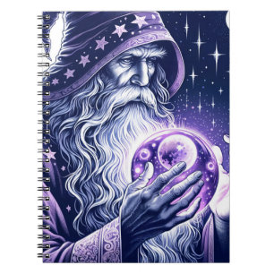 Caderno Espiral Bola de Cristal Espacial Celestial Roxa para Devan
