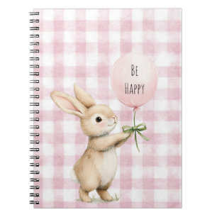 Caderno Espiral Bola de Felicidade Listras Rosa Coelho