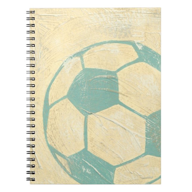 Caderno Espiral Bola de Futebol Azul Pastel de Chariklia Zarris (Frente)