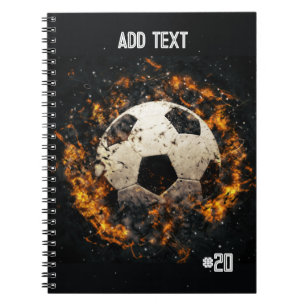 Caderno Espiral Bola de futebol com o notebook Flames Spiral