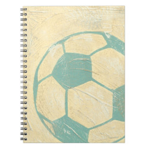 Caderno Espiral Bola de futebol de Pastel Blue por Chariklia Zarri