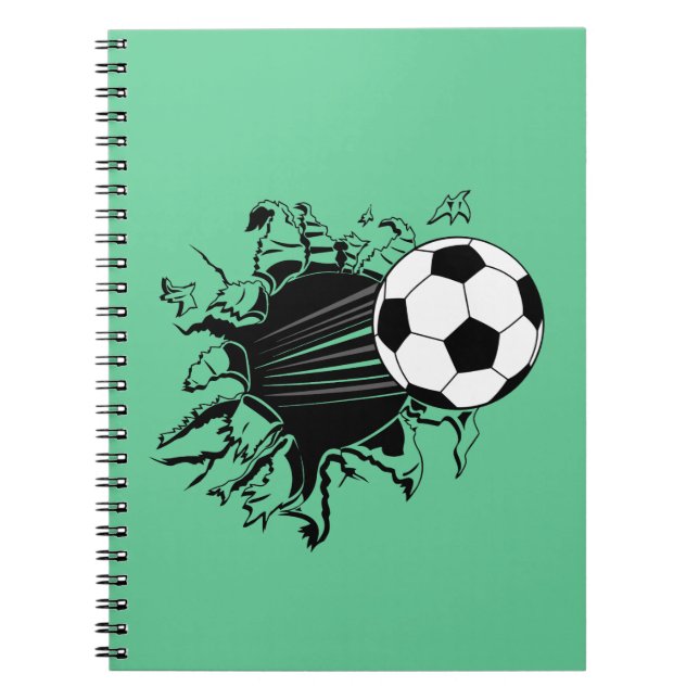 Caderno Espiral Bola de futebol que rebenta para fora (Frente)
