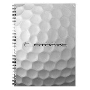 Caderno Espiral Bola de Golfe com Texto Personalizado