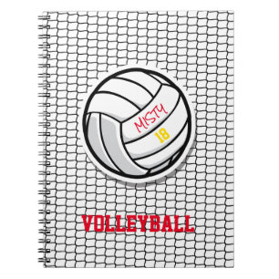 Caderno Espiral Bola de Números de Jogador Personalizado da Rede d