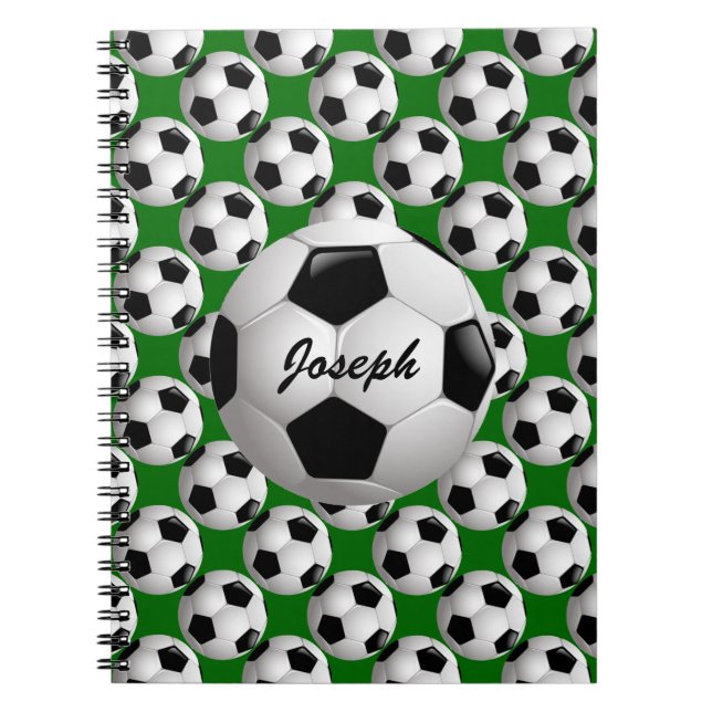 Caderno Espiral Bola Personalizada de Futebol no Padrão de Futebol (Frente)