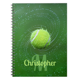 Caderno Espiral Bola Tênis amarela personalizada