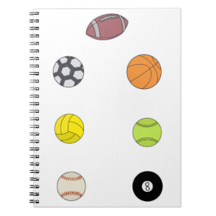 Caderno Espiral Bolas de Esporte