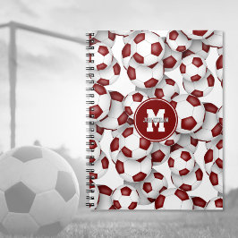 Caderno Espiral bolas de futebol marrom padrão esportes infantis