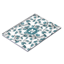Caderno Espiral bolas de futebol verde padrão esportes para crianç