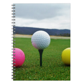 Caderno Espiral Bolas de Golfe Coloridas, tenda de montanha