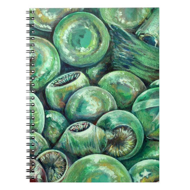 Caderno Espiral Bolas de Natal Verdes (Frente)