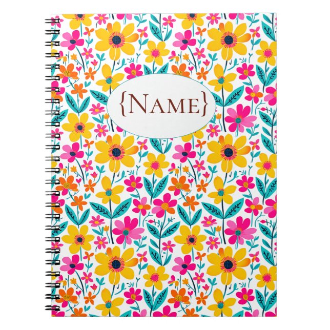 Caderno Espiral Bold Bloom — Personalizado (Frente)