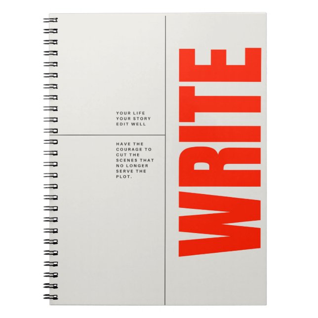 Caderno Espiral Bold Red Typographic Notebook Journal (Frente)