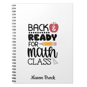 Caderno Espiral Boletim de presente de estudante de matemática eng