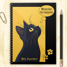 Bolha de Pensamento de Gato Preto Nome Personaliza