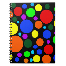 Caderno Espiral Bolhas coloridas em preto